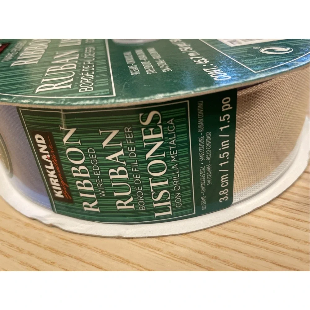 Kirkland signature wire edged ribbon reversible‎ royal blue and silver 50 yards